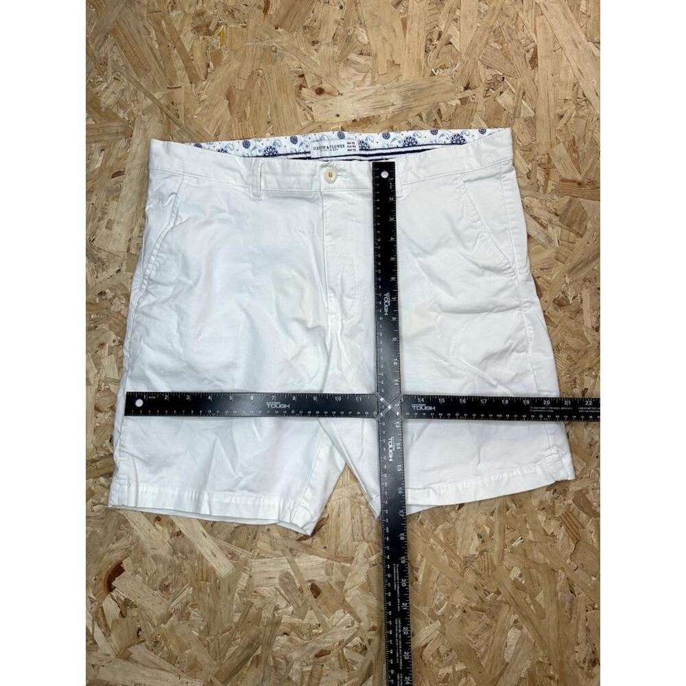 Denim & Flower Ricky Singh Mens Shorts Size 36 White Chino Flat Front Casual - Picture 8 of 14